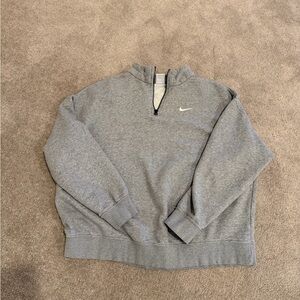 Nike Gray Half-Zip Hoodie Sweatshirt